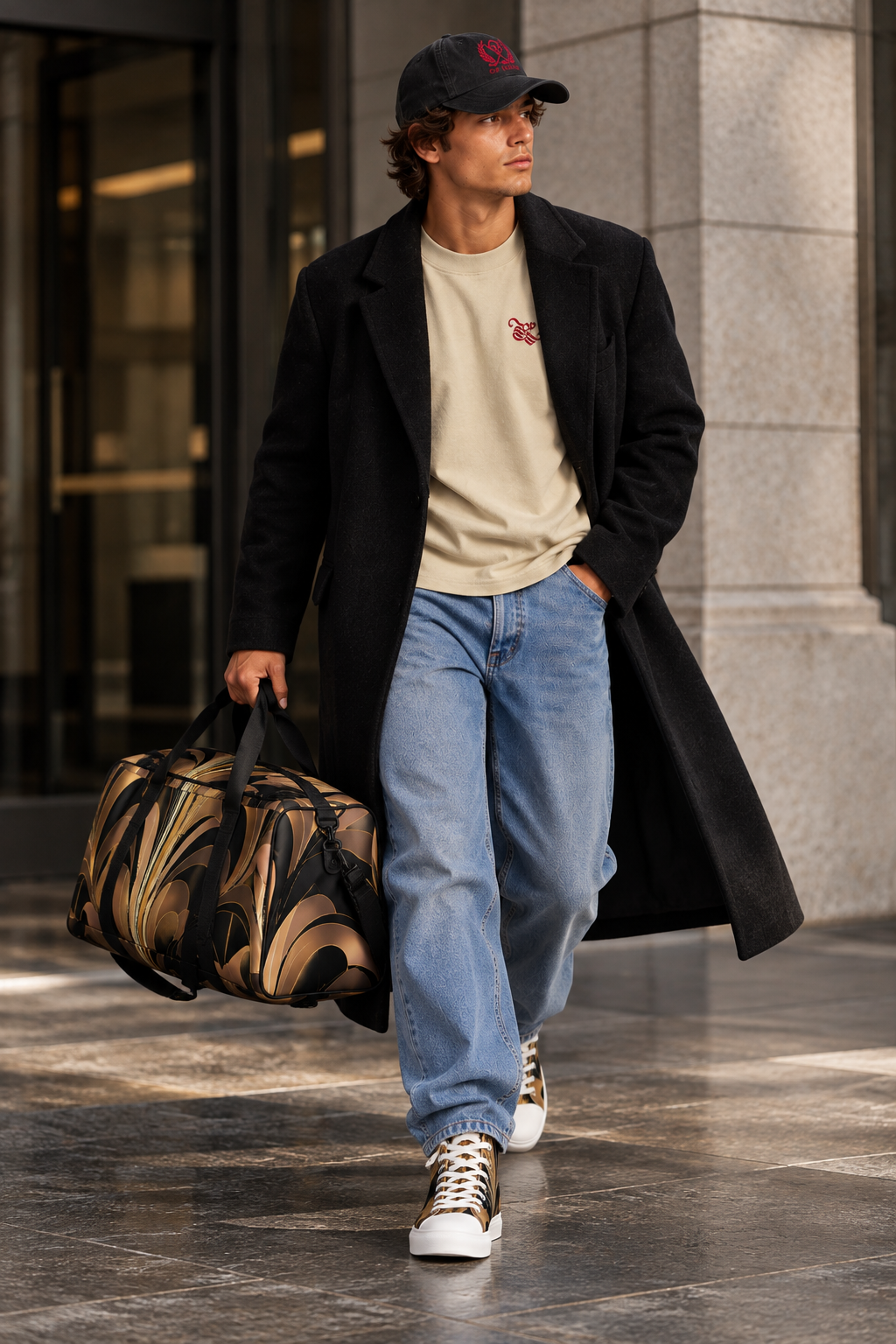 OP HOUSE — NOIR GILDED DUFFLE BAG